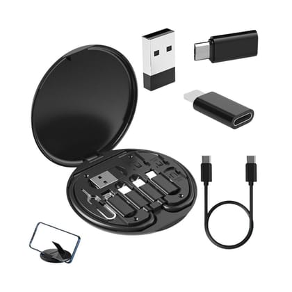 60W 4-in-1 Fast Charging Data Cable Kit with Multiple Adapters & Stand