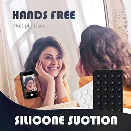 Double-Sided Suction Cup Phone Case Mount, Anti Slip Silicon Sticky Phone Stand for iPhone and Android, Hands-Free Strong Grip Holder for Selfies and Videos (Multicolor)