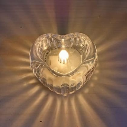 Heart Shaped LED Diya Warm White 5x5x3 CM Energy-Saving Flameless Lighting Eco-Friendly Diya for Diwali Decoration Home Lighting