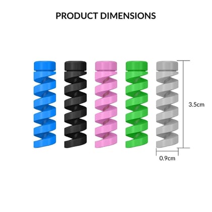 Spiral Cable Protector - Set of 4, Fits Phone & Laptop Cables